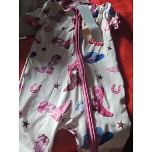 Bamboo Zippy Shorty Pink Cowgirl Boots Hat 18 To 24  Months Double Zipper